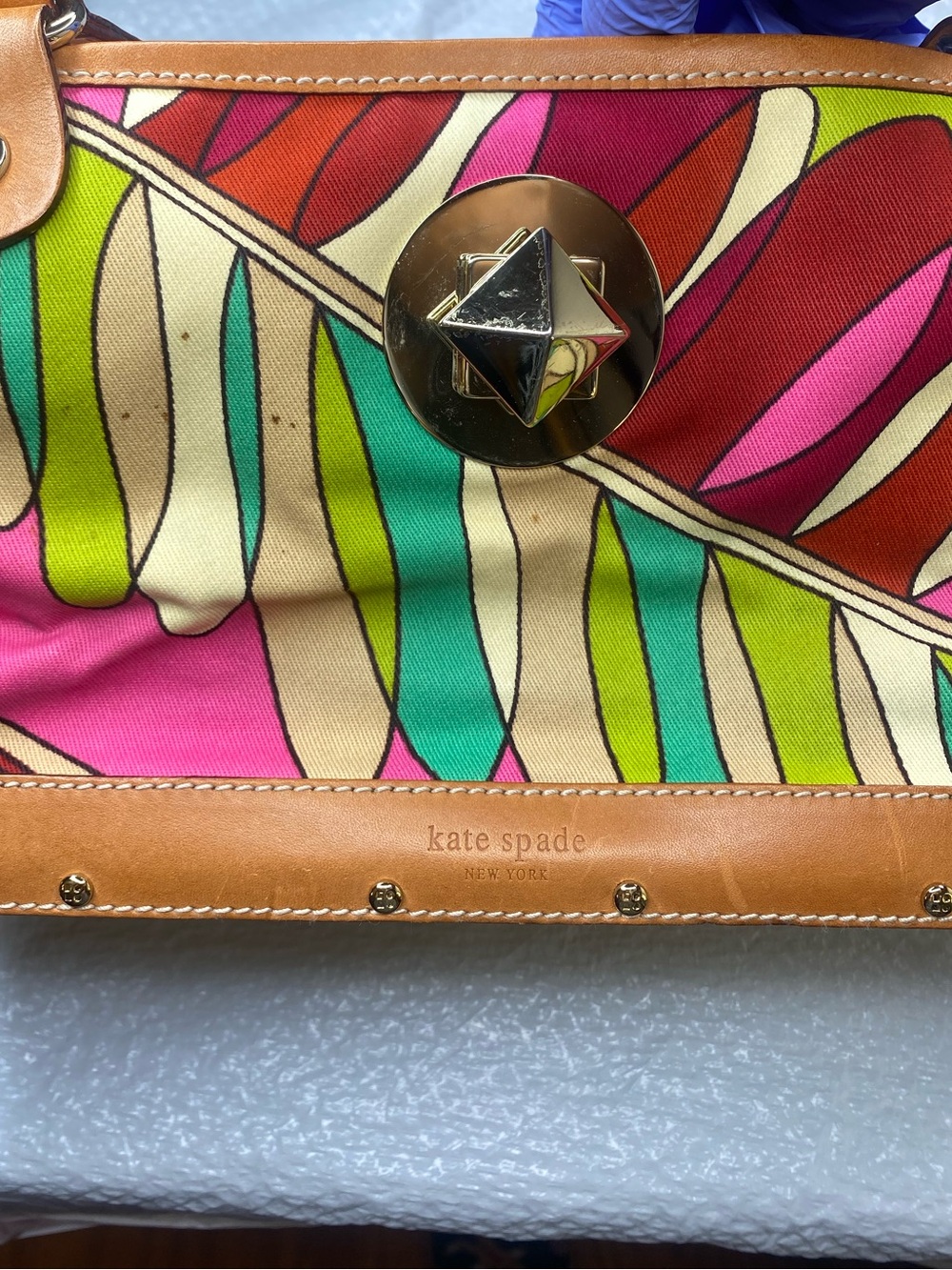 Rare Vintage Kate Spade Cabana Palma Multi tote - Picture 5 of 8